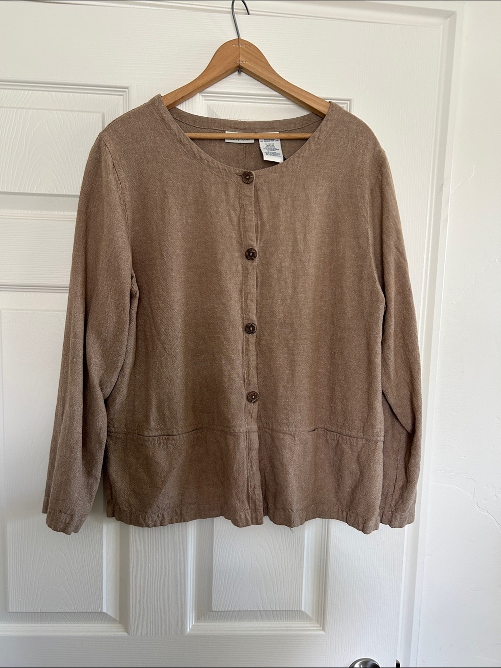 ‘White Stag’ Brown Button-Up Linen Shirt